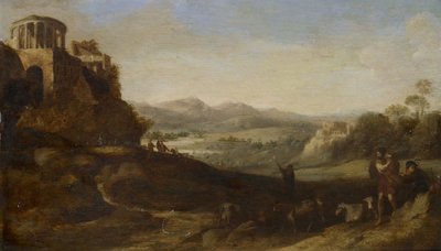 Herders in de Campagna, 1620-67 door Cornelis van Poelenburgh or Poelenburch